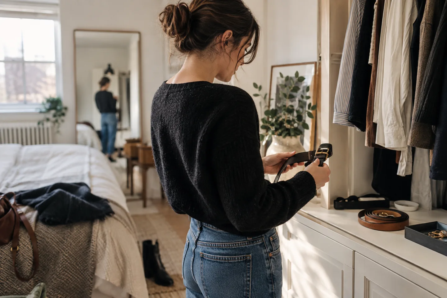 Lifestyle scene for Belts That Make a Small Wardrobe Work Harder